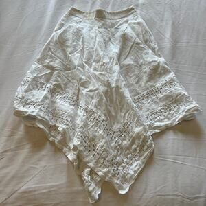 Banana Republic White Lace Eyelet Size 0 Cotton Linen Midi Skirt